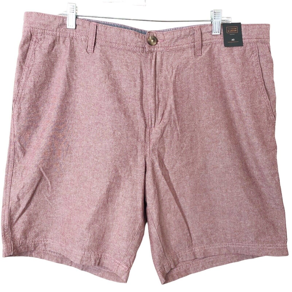 14th & Union NWT Men's Red Slim Fit 100% Cotton Shorts Size 40 Inseam 9"